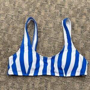Blue and White Striped swim top